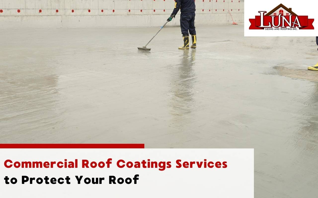 Roof technician applying commercial roof coating