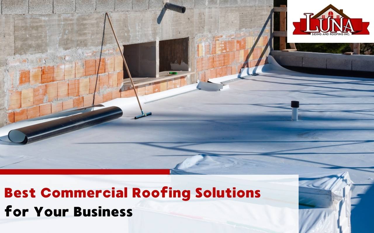TPO roofing system applied to flat commercial building