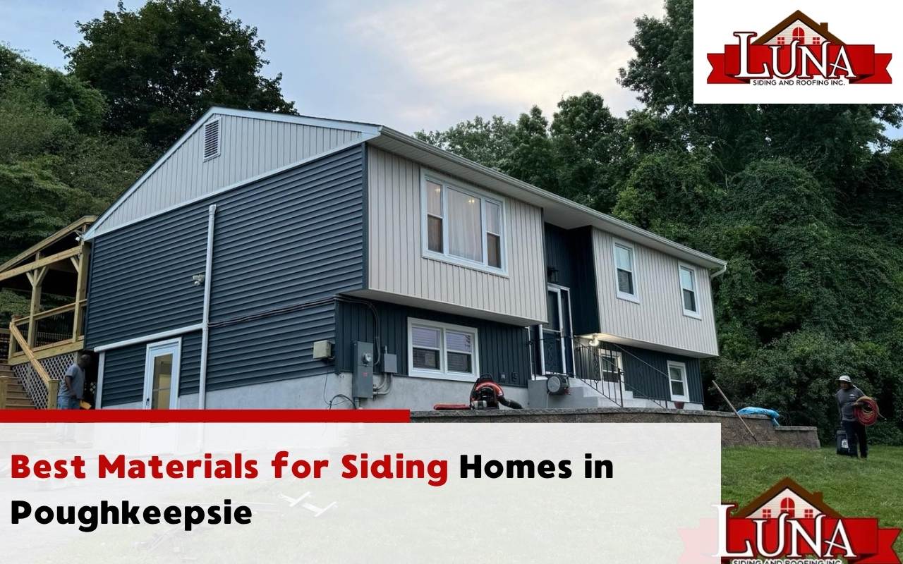 New vinyl siding being installed on a Poughkeepsie home