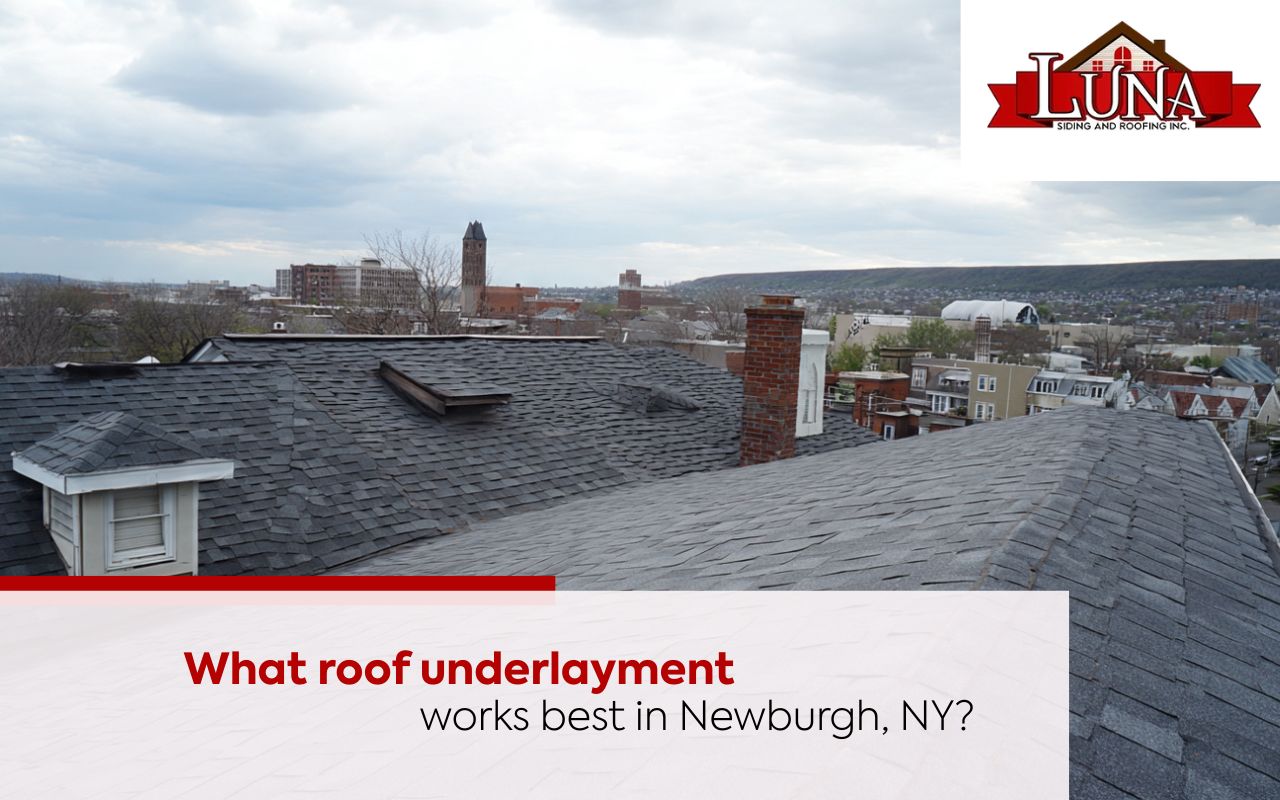 Roof Underlayment Types in Newburgh NY comparing synthetic vs felt underlayment on a roof deck