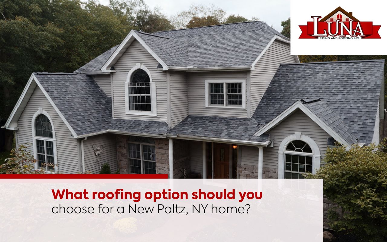 Best roofing materials in New Paltz NY with architectural shingles on a home