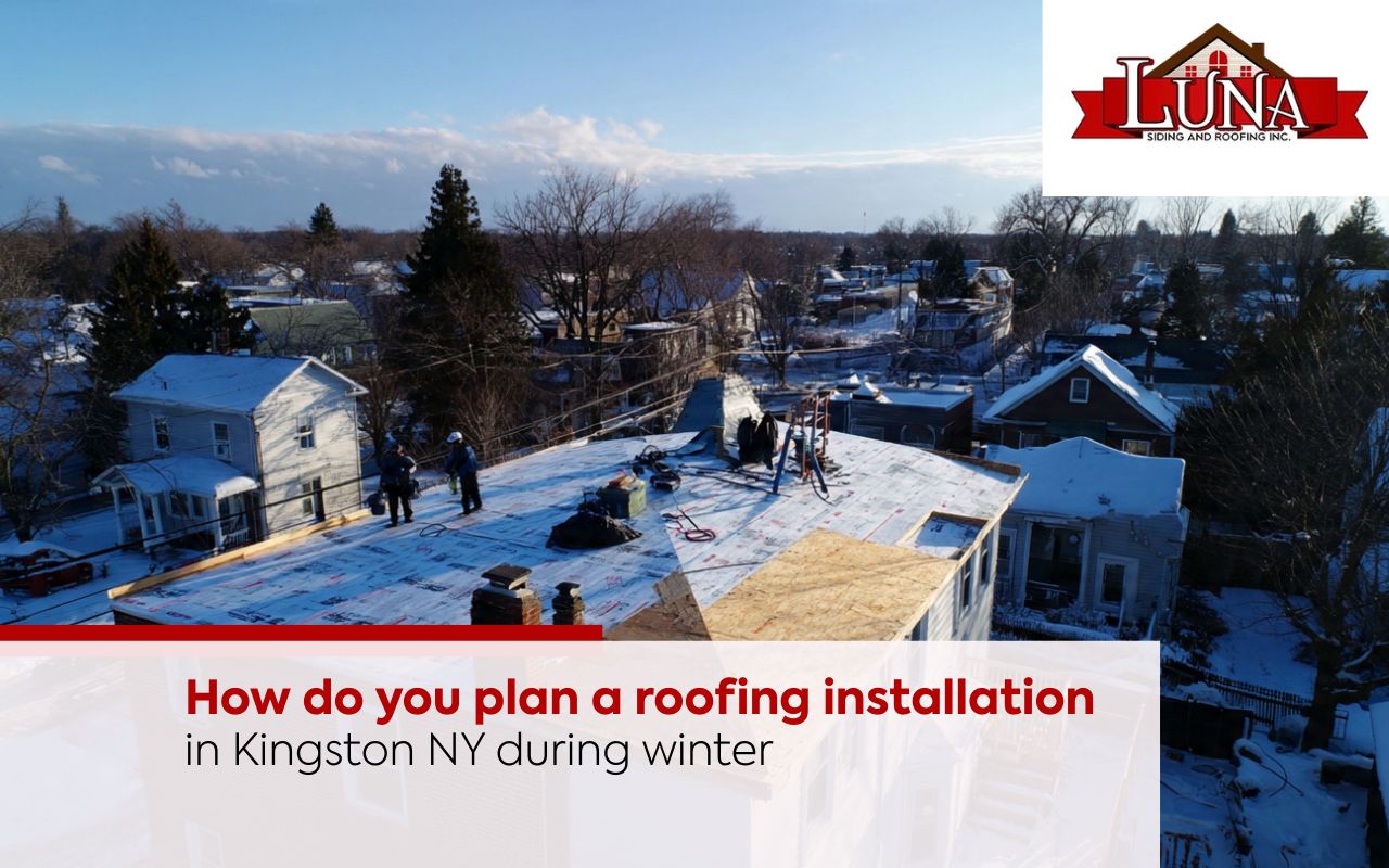 Roofing installation in Kingston NY winter guide showing a winter roof deck inspection